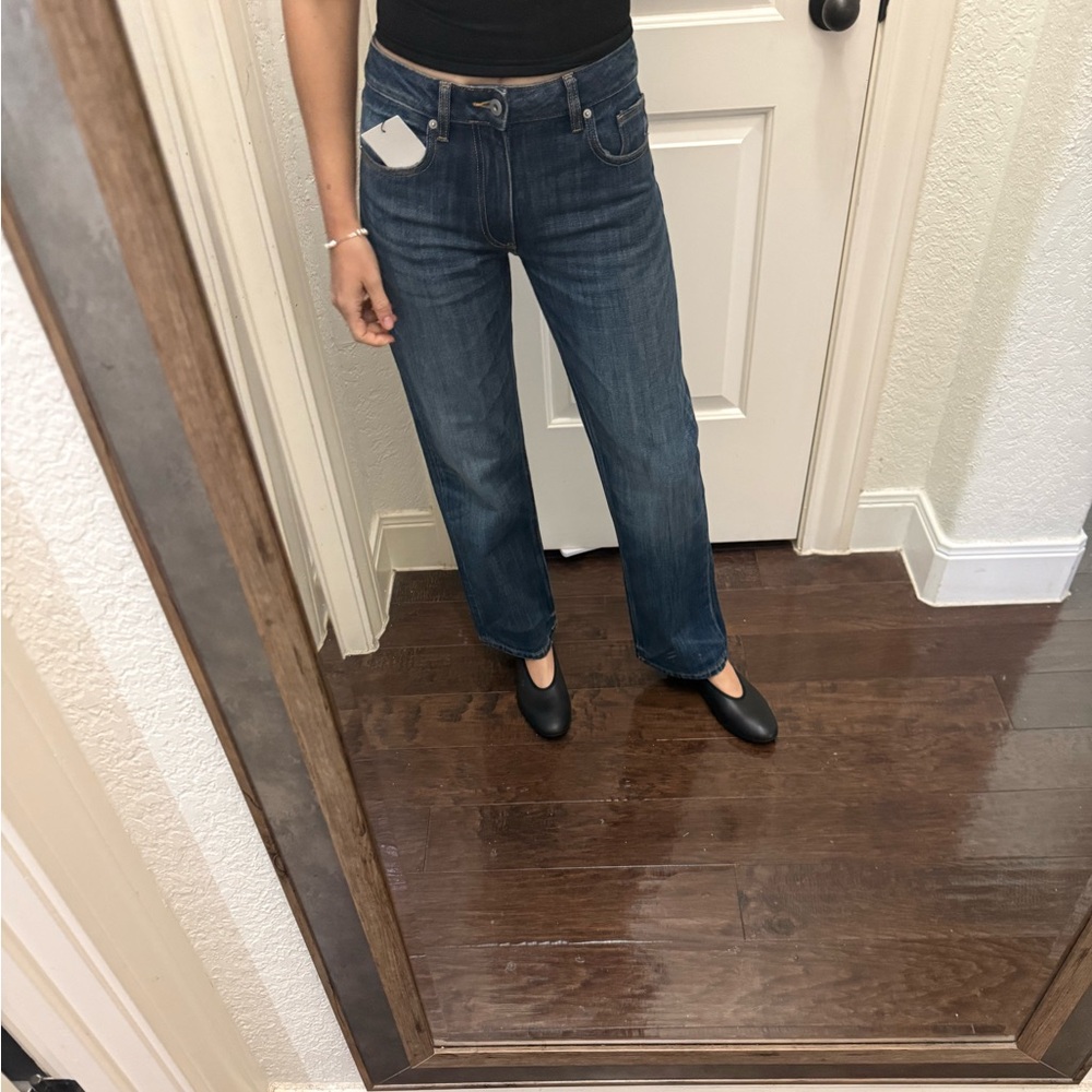 NEW NWT Zara Lowe rise cropped straight medium wash jeans